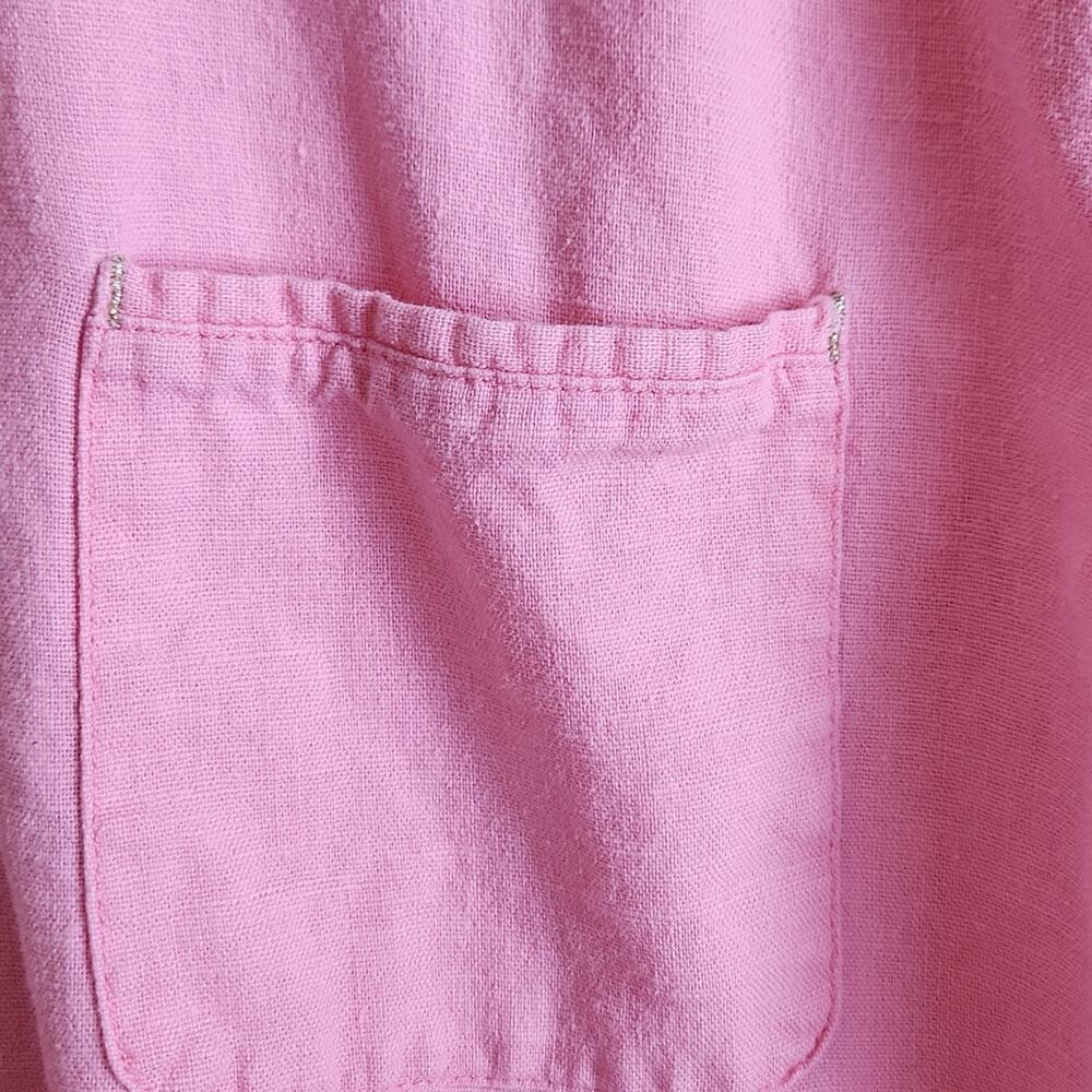 Erika Woman Pink Short Sleeve‎ Button Front Top Size 1X Gold Embroidery Beaded - Picture 8 of 13